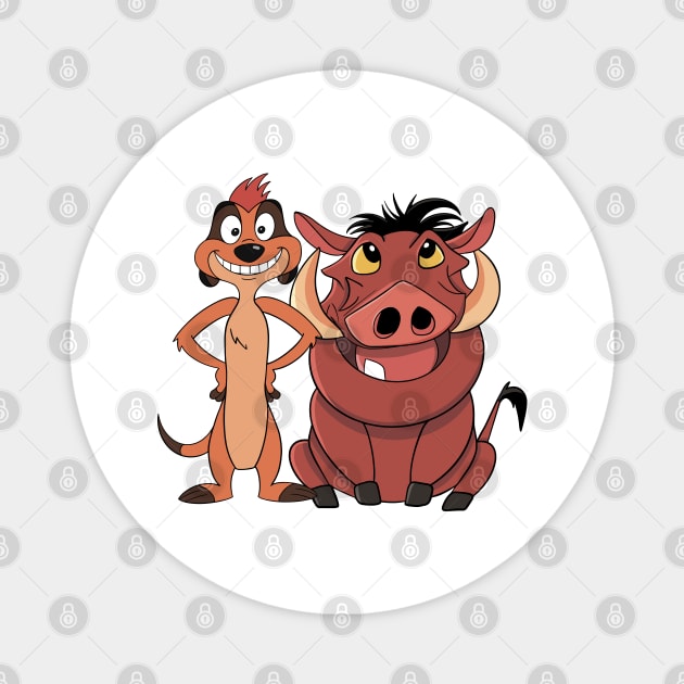 Timon & Pumba cute friends, lion king, hakuna matata Magnet by PrimeStore